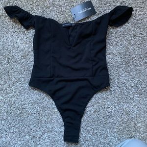 NWT black structure plunge bodysuit